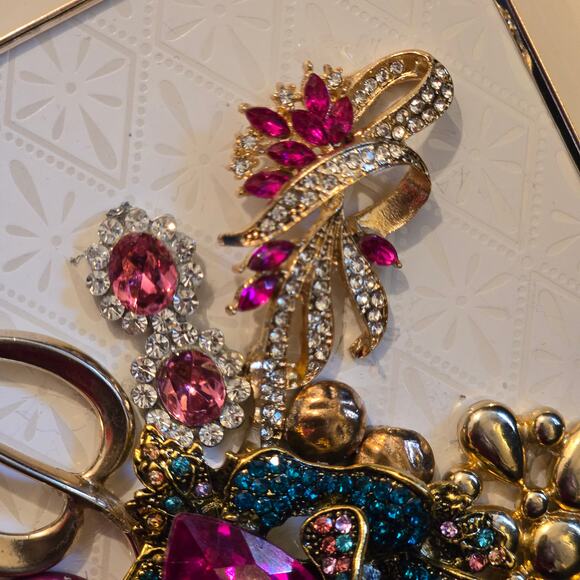 Hand Crafted Framed Jewelry Art 5.5"W x 7.5"H - Picture 3 of 7